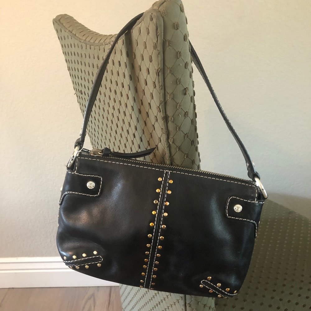 Michael Kors Black Leather Shoulder Bag with Studs